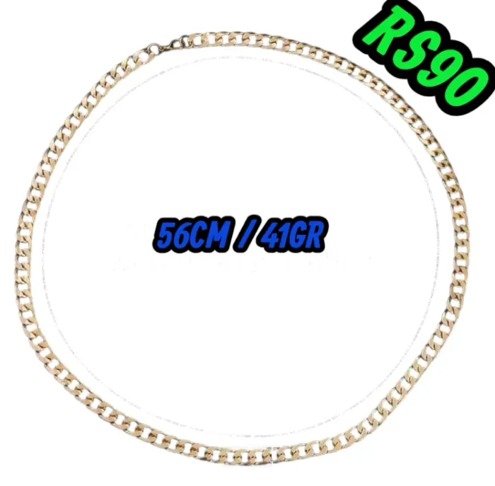 chaine collier coloré style plaqué or , 56cm/ 41gr, chaîne pour hommes ou femmes - photo numéro 2