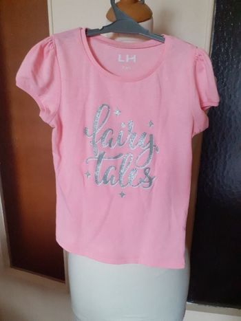 Tee-shirt manche courte rose clair taille 8 ans -La halle