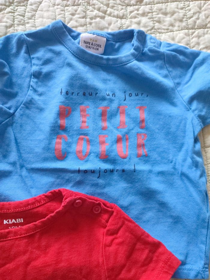 3 t-shirts été bébé 12 mois - photo numéro 4