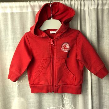 Gilet à capuche rouge 3 mois Impidimpi