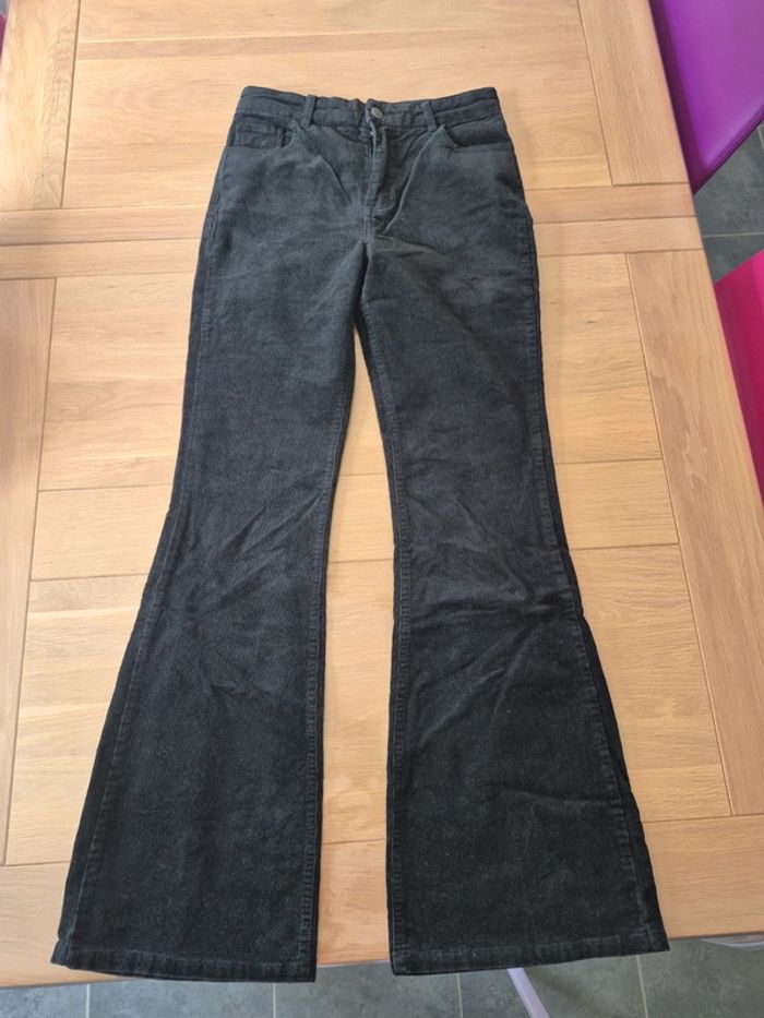 Pantalon flare velours
