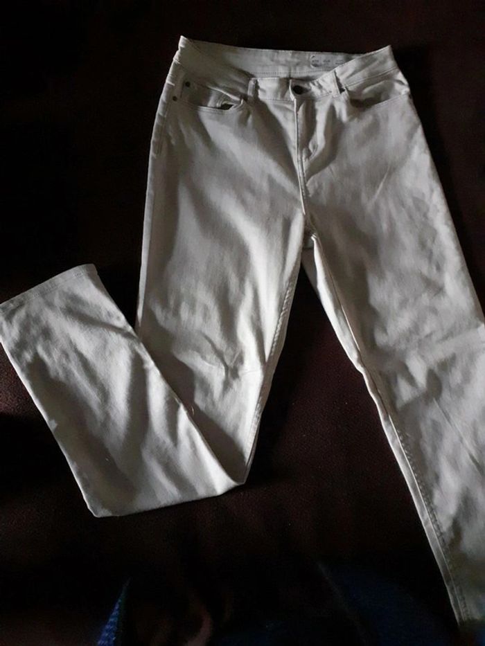 Jean slim fit beige taille 38 en parfait état - photo numéro 6