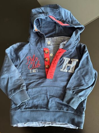 Sweat 18m effet chemise dessous Minoti neuf bleu