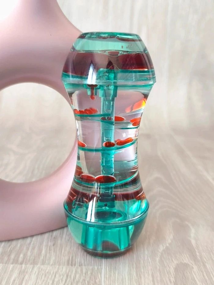 Sablier à huile en spirale apaisant vert et rouge - photo numéro 3