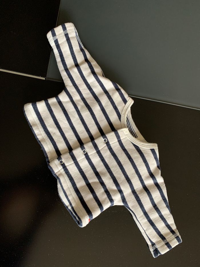 Ensemble molletonné Marinière Petit Bateau 3 mois - photo numéro 2