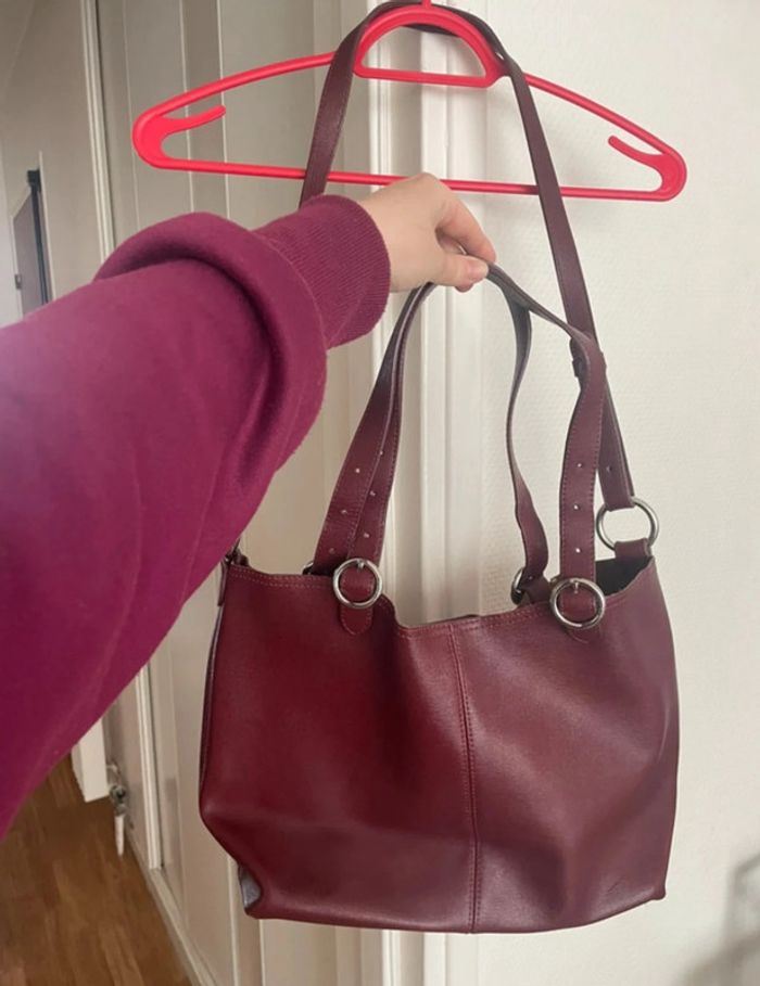 Sac/ sac bandoulière en croûte de cuir Sequoïa - photo numéro 9