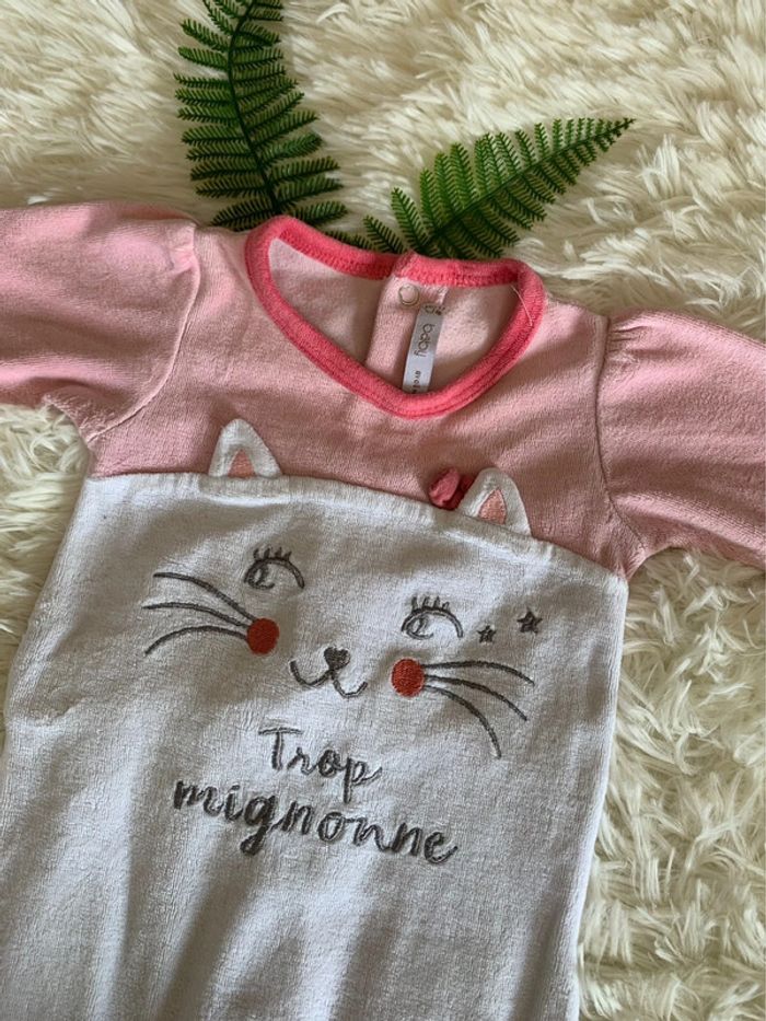 Pyjama 1 pièce grenouillère velours Gemo 3M - photo numéro 3