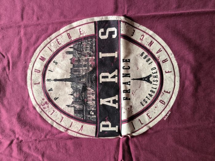 T-shirt Paris bordeau taille M - photo numéro 2