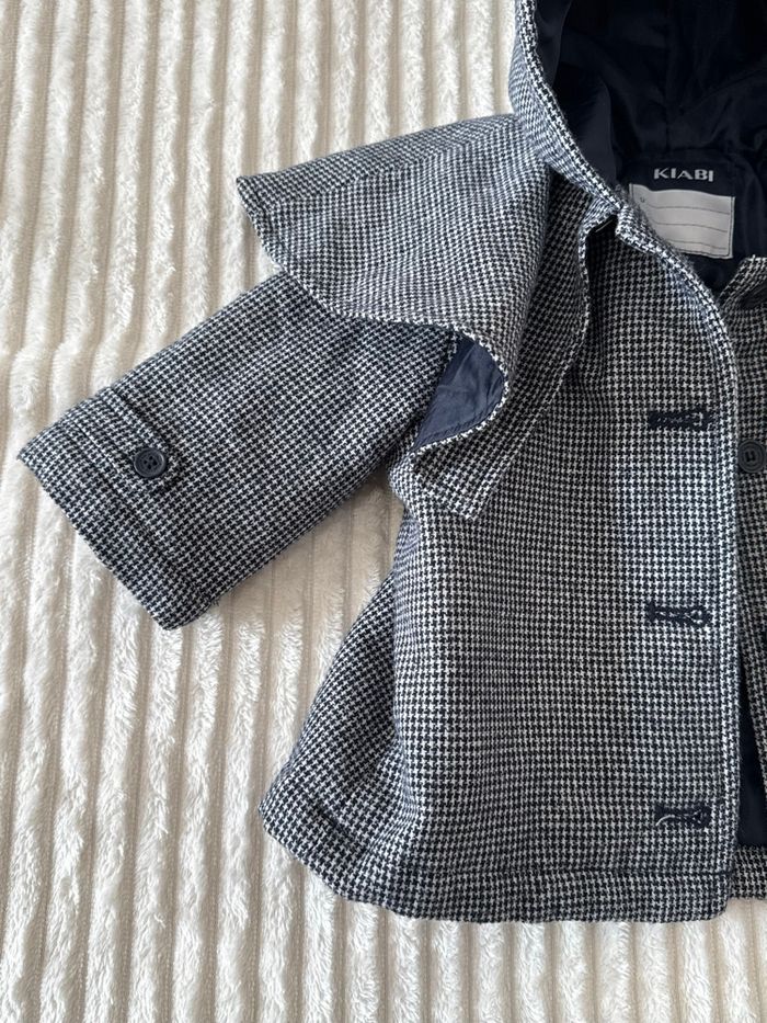 Manteau hiver - bleu marine - pattes de poule - fille - Kiabi - 6 mois - très bon état - photo numéro 8