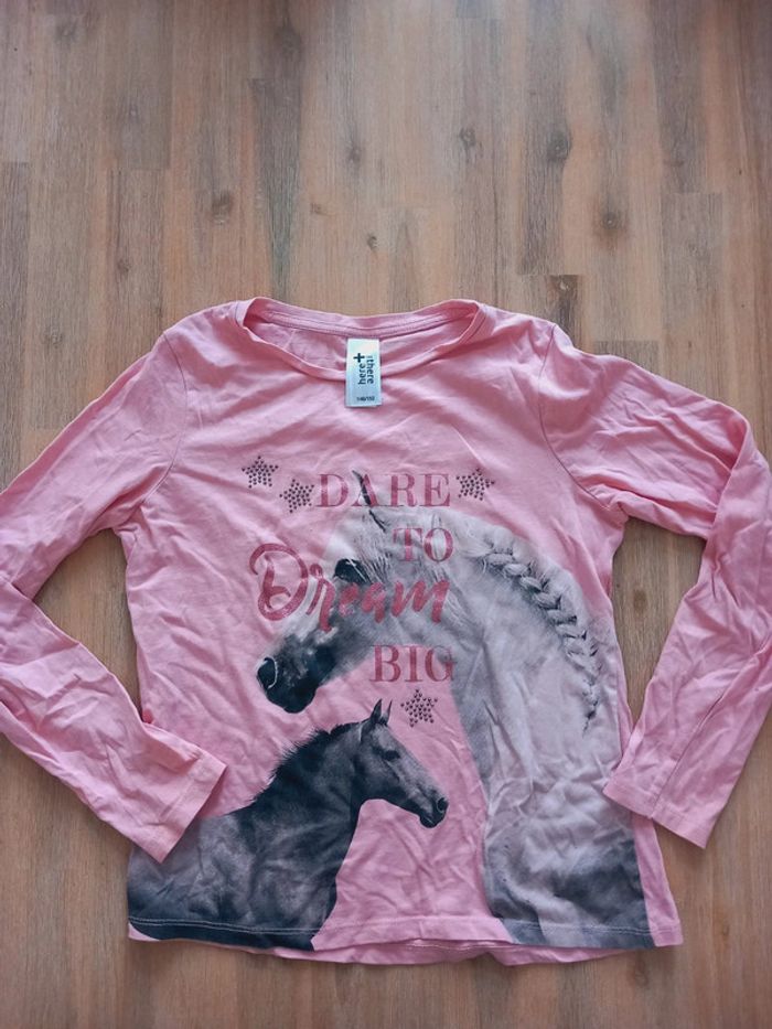 T-shirt rose chevaux C&A Here+There – 146/152 (11-12 ans)