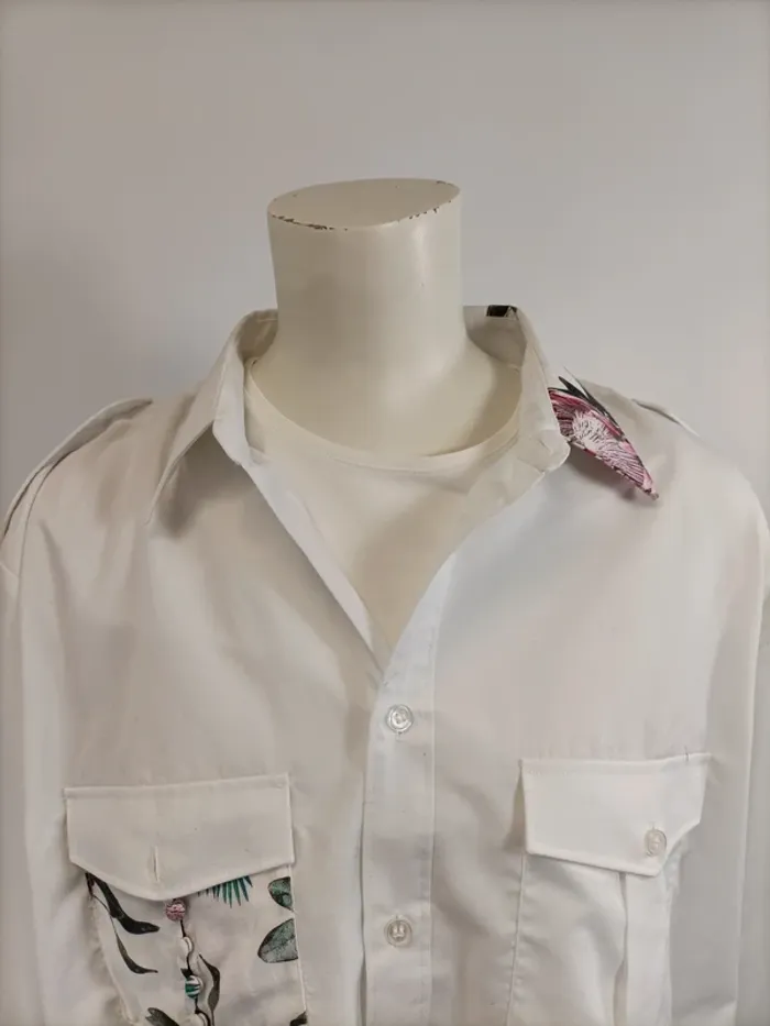 Chemise Gérard Darel Upcyclé - soie dahlia fleur - - photo numéro 6
