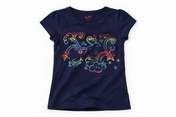 T-shirt fille, 6 ans. Motifs brillants.