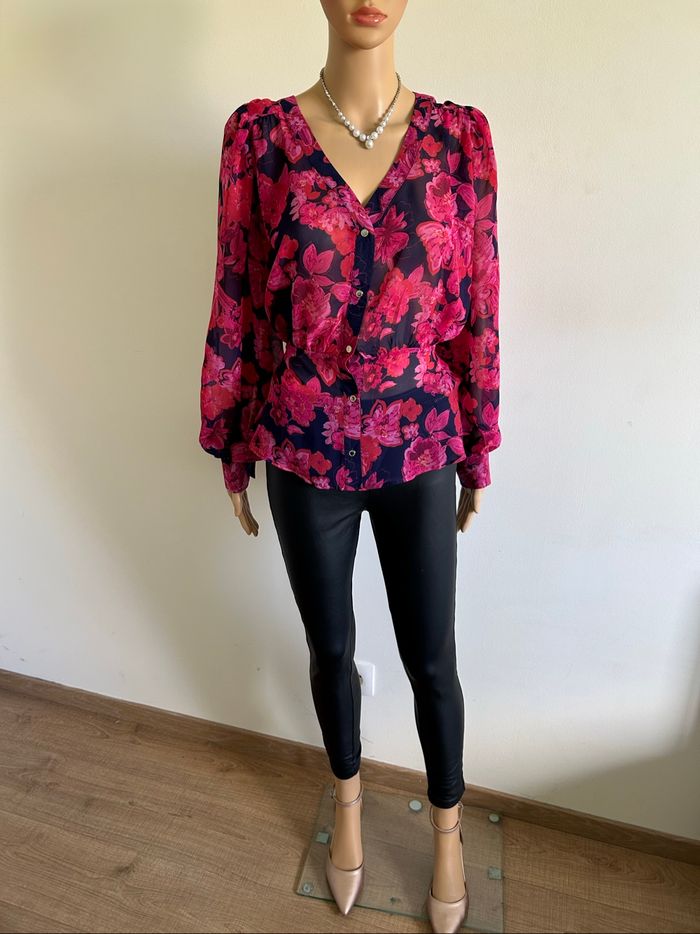 Blouse fleurie à manches longues Morgan taille 40 jamais portée - photo numéro 3