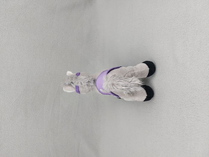 Peluche doudou cheval gris Yoyo disco GIPSY selle 18 mauve violet 19 cm SON HS - photo numéro 4
