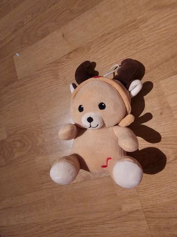 Doudou ourson capuche renne musical