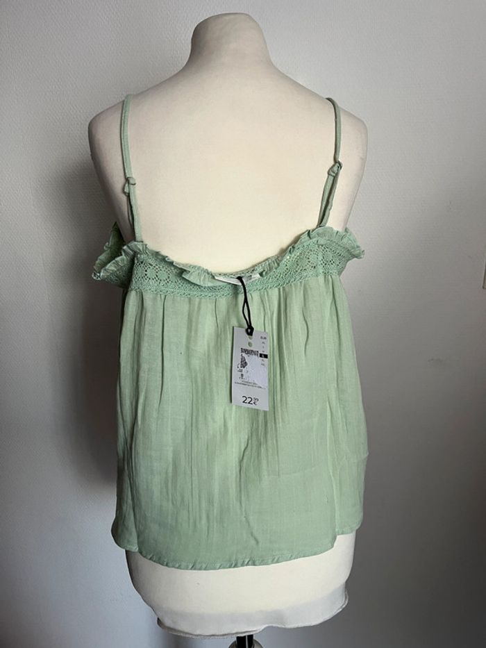 Top, débardeur vert d eau taille L 100 % coton - photo numéro 2