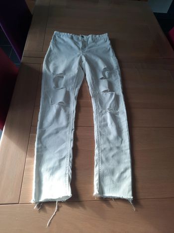 Pantalon jegging blanc troué