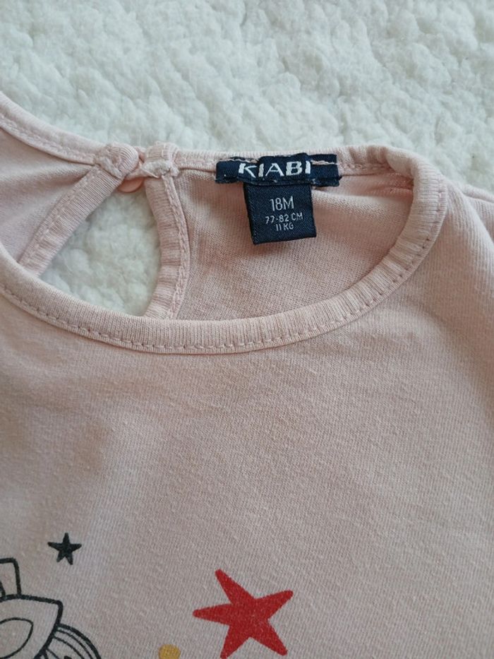 Tee-shirt manches longues fille licorne taille 18 mois - photo numéro 3