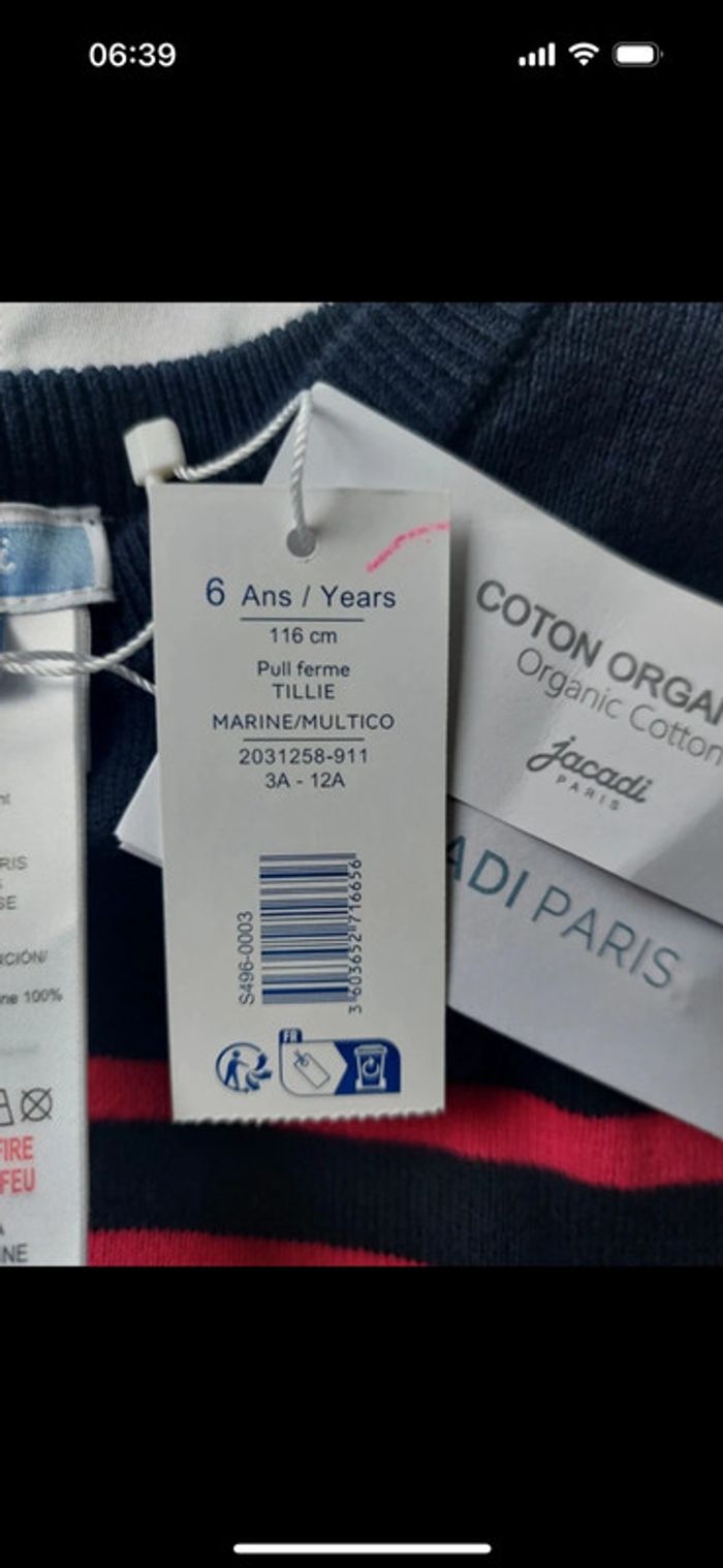 Pull fille Jacadi 6 ans neuve - photo numéro 5