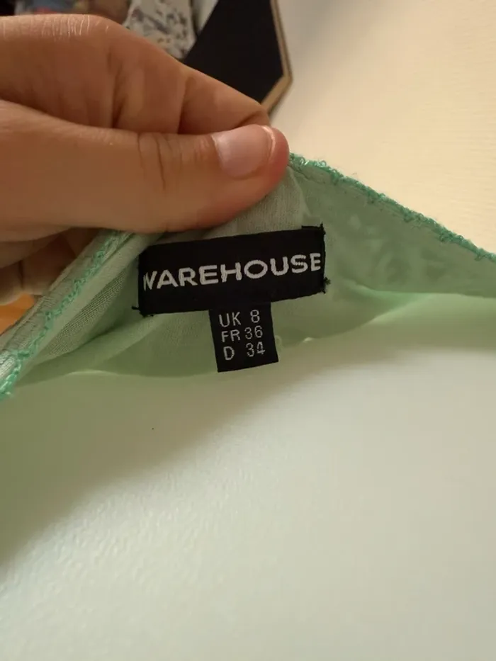 Robe d’été verte en très bon état taille 36 warehouse - photo numéro 6