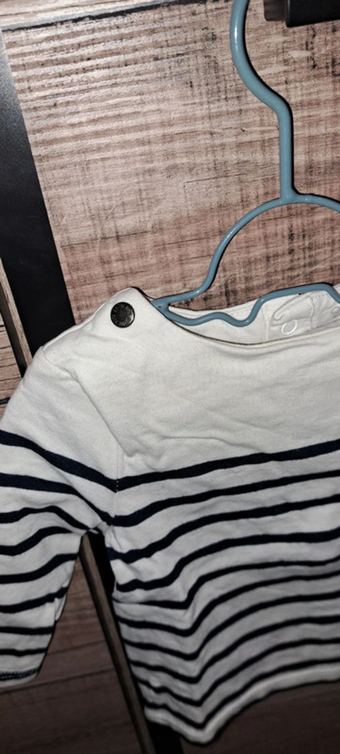 Tee-shirt marinière Obaïbi 6 mois - photo numéro 3