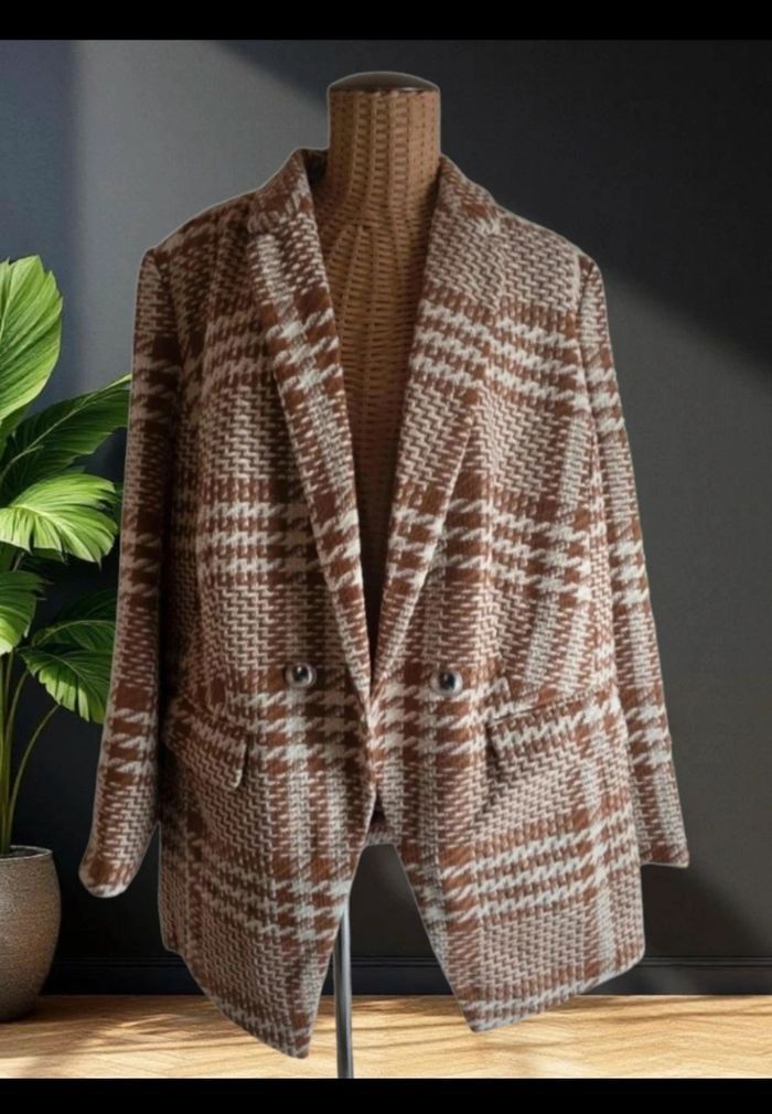 Manteau long marron/beige - Bon prix - Taille XL - Neuf avec étiquette - photo numéro 3