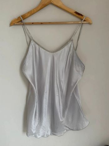 Top soie argenté