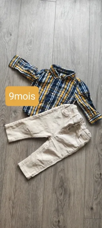 Ensemble tape à l'oeil chemise pantalon 9 mois