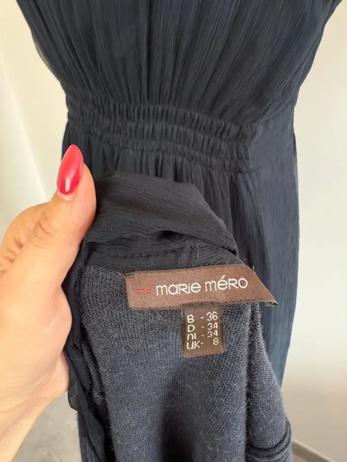 Robe en soie et gilet Marie Méro marine taille 40 très bon état - photo numéro 12