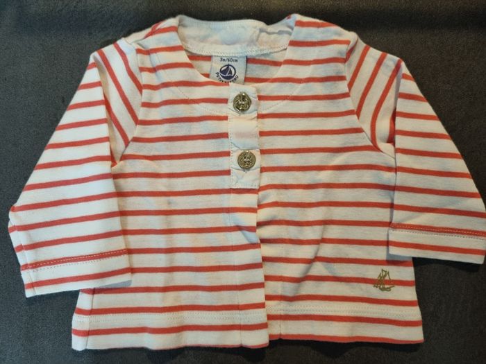 Haut marinière Petit Bateau 3 mois