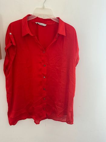 Chemisier rouge vif satiné lcw vision taille 44