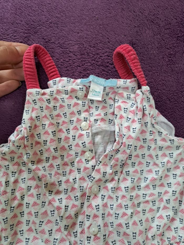 Lot de 2 combishorts bébé fille 12 mois - photo numéro 2