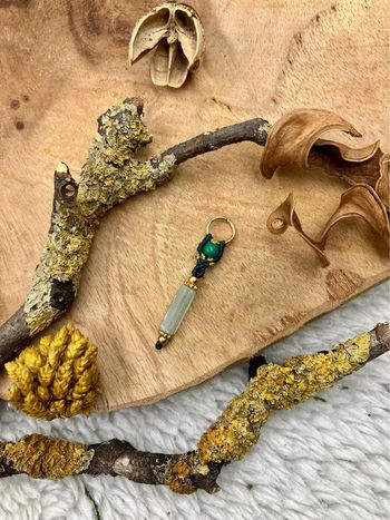 Bijou de cheveux, tresse/dread, macramé pierre Aventurine