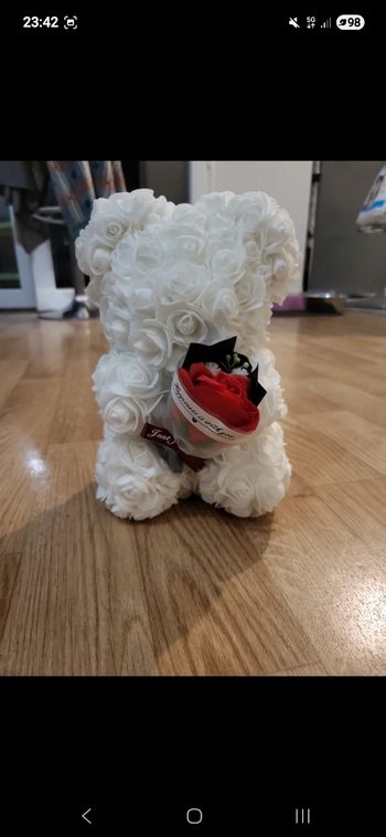 Nounours en rose éternelle blanche