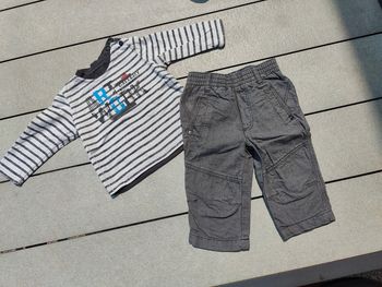 Ensemble garçon gris jean Bourget 9 mois