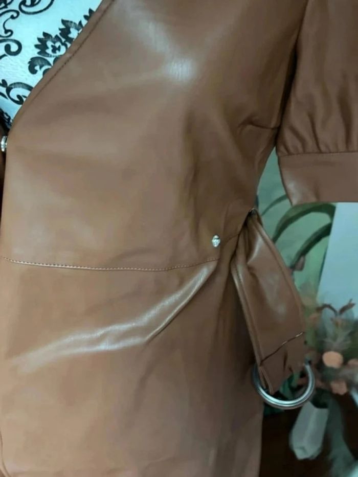 Robe portefeuille simili-cuir marron - photo numéro 10