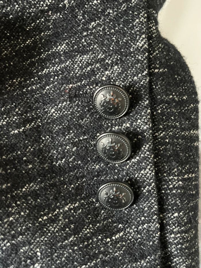 Veste blazer gris chiné et cuir Ikks S - photo numéro 6