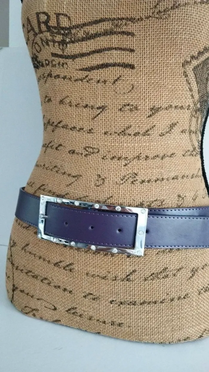 Ceinture violette boucle strass taille 85 cm - photo numéro 4