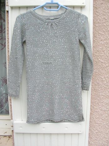 Robe grise brillante 8 ans