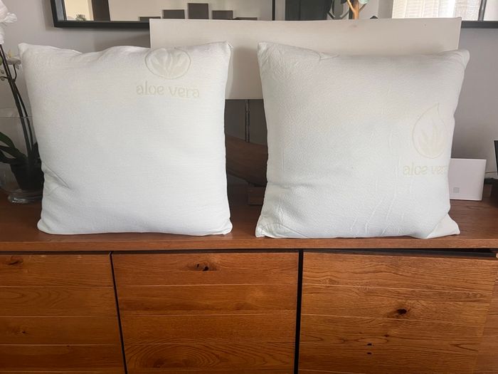 Lot de 2 Oreillers Carrés Mémoire de Forme VISCO Gérard Pasquier  neuf  Taille 60 cm sur 60 cm  Prix non négociable