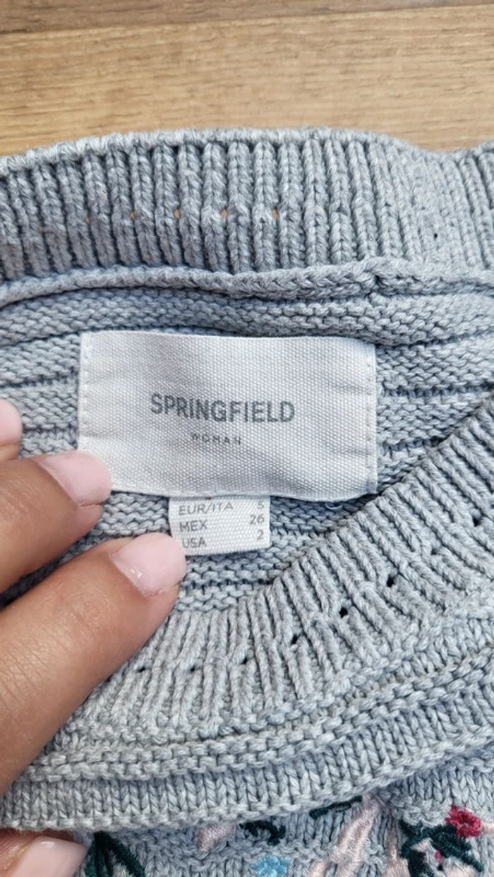 Pull Floral gris Springfield - photo numéro 3