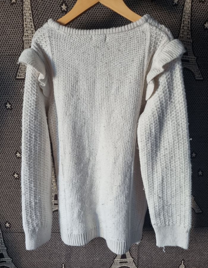 Pull en tricot avec volants  aux épaules 10ans - photo numéro 4