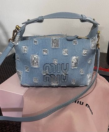 Sac Miu Miu chic en jeans paillettes neuf