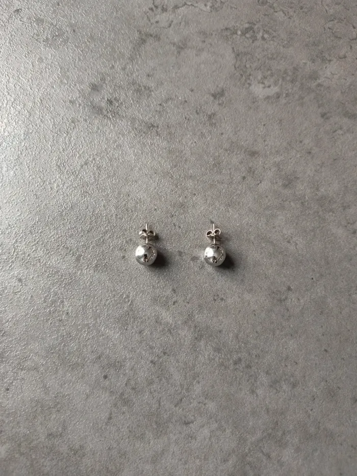 Boucles d'oreilles perles en argent - photo numéro 2