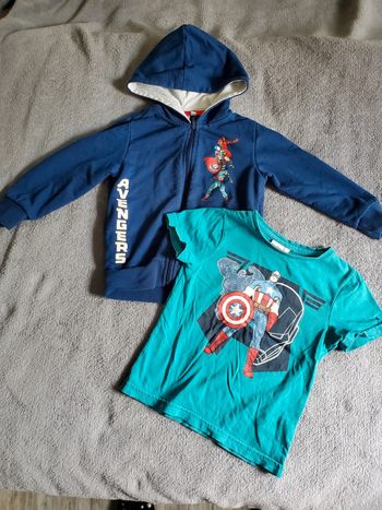 Veste et t-shirt Avengers 4 ans