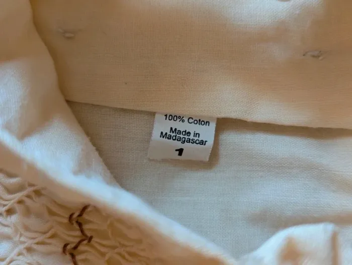 Robe traditionnelle Madagascar bébé 12 mois / 1 an #artisanat #broderie #vintage - photo numéro 5