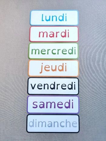 Pancartes des jours de la semaine