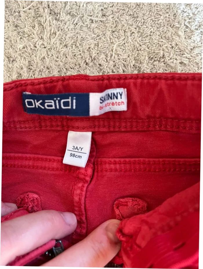 Pantalon rouge skinny Okaïdi taille 3 ans - photo numéro 6