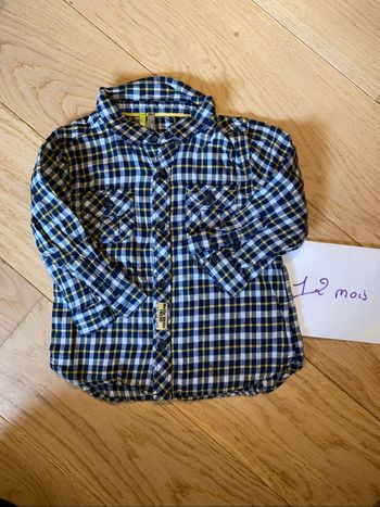 Chemise à petits carreaux jaune et bleu – Orchestra – 12 mois