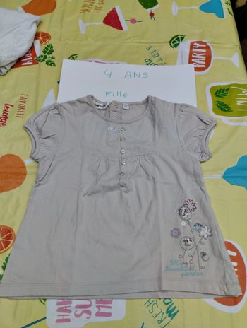 Tee-shirt manches courtes 4 ans fille kid kanai